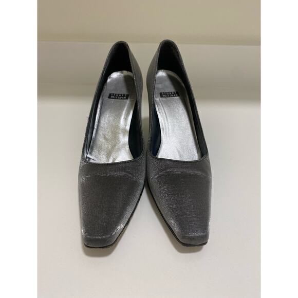 Stuart Weitzman slate gray silver shimmer evening heels pumps size 6 - Picture 7 of 12